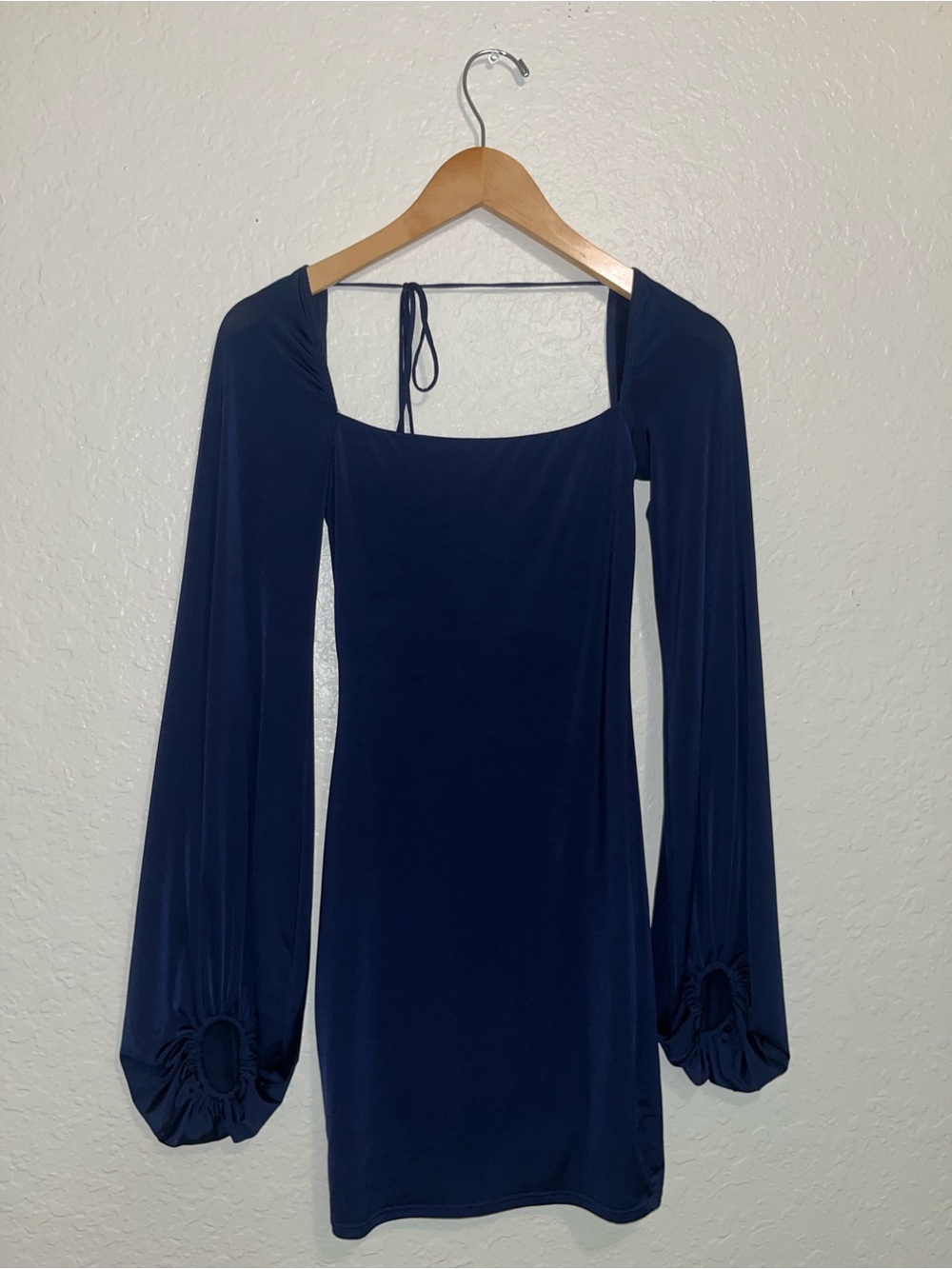 Lucy in the Sky Navy Long-Sleeve Square Neck Mini Dress